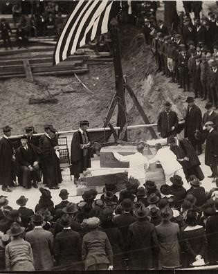 Dedication of the  Memorial Quadrangle construction site