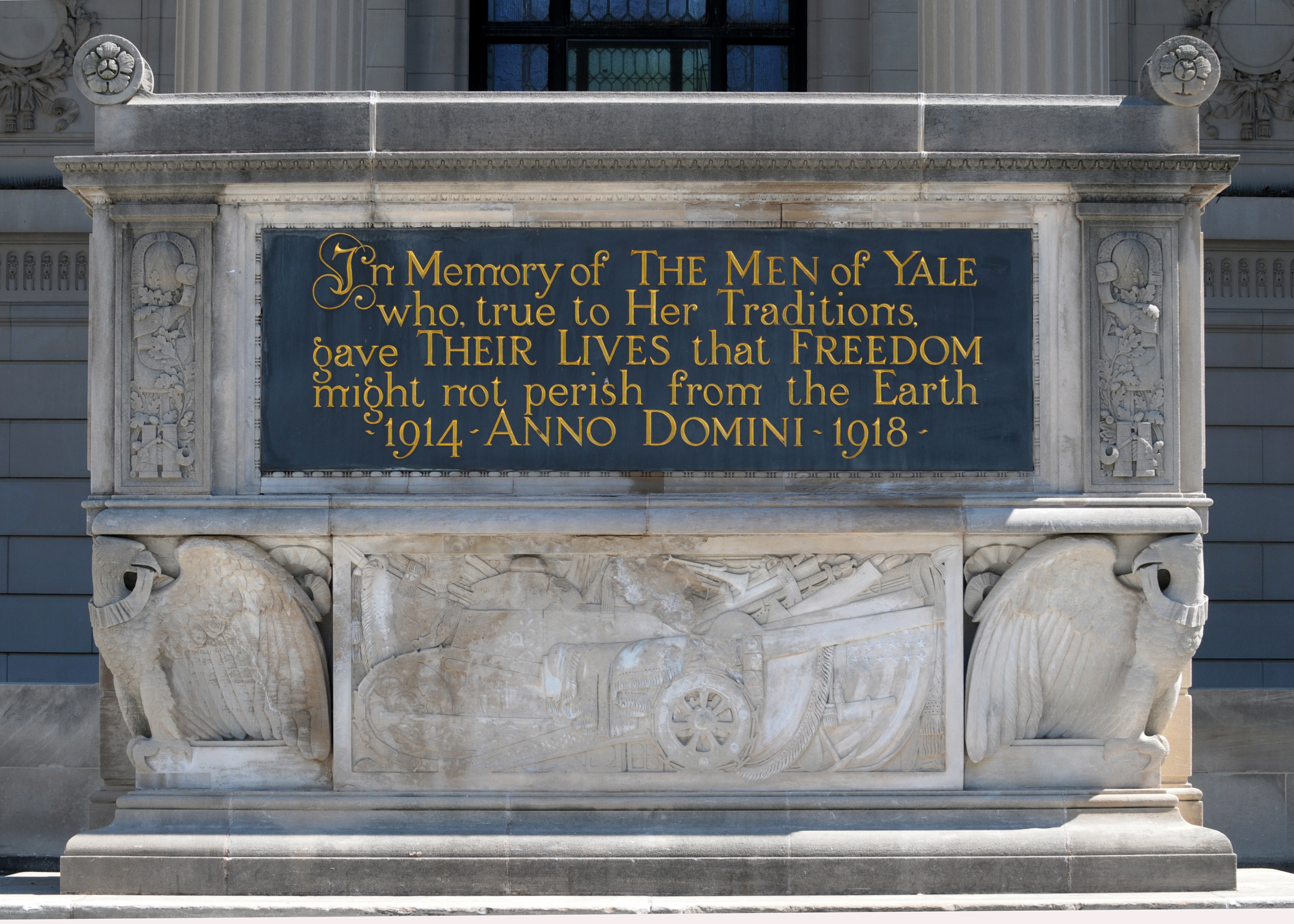 World War One memorial on Beinecke Plaza