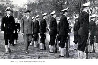 Naval ROTC on the New Haven Green during World War Two