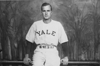 George H. W. Bush in baseball uniform 