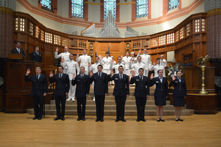 Yale ROTC commissioning ceremony in Battell Chapel